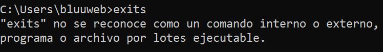 mensaje error al escribir en la terminal